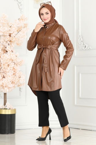 moda selvim Overcoat 468MSM187 Tan - Thumbnail