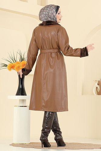moda selvim Overcoat 4806ORG1169 Tan - Thumbnail