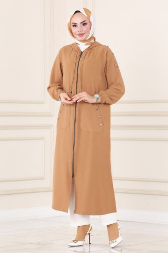 moda selvim Overcoat 501MSM187 Latte - Thumbnail