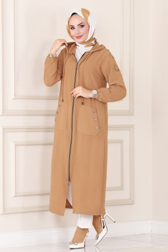 moda selvim Overcoat 501MSM187 Latte - Thumbnail