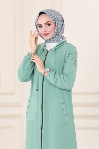 moda selvim Overcoat 501MSM187 Mint - Thumbnail