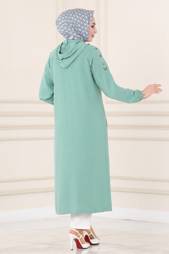 moda selvim Overcoat 501MSM187 Mint - Thumbnail