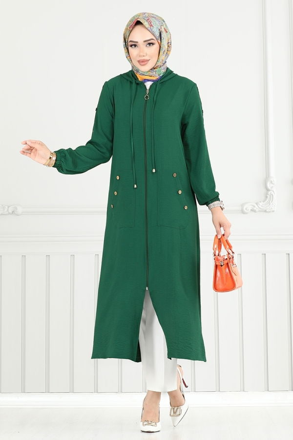 Modaselvim NET 20%+20% DISCOUNT IN THE CARD Overcoat 5318NFC915-M Emerald