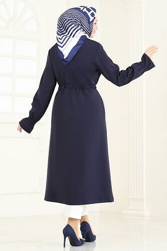 moda selvim Overcoat 5653EDF311 Navy Blue - Thumbnail