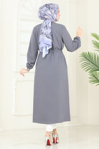 moda selvim Overcoat 5669EDF311 Gray - Thumbnail