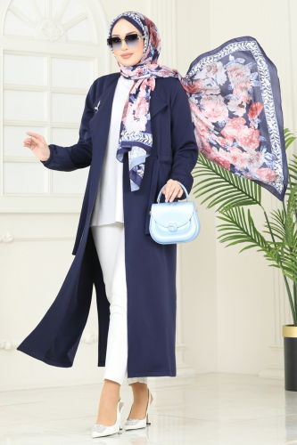 moda selvim Overcoat 5669EDF311 Navy Blue - Thumbnail