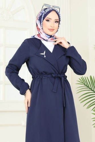 moda selvim Overcoat 5669EDF311 Navy Blue - Thumbnail