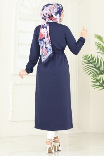 moda selvim Overcoat 5669EDF311 Navy Blue - Thumbnail