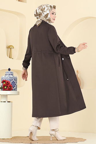 moda selvim Overcoat 5721EDF311 Brown - Thumbnail