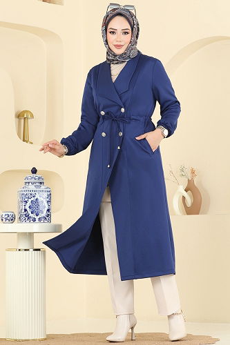 moda selvim Overcoat 5721EDF311 Navy Blue - Thumbnail