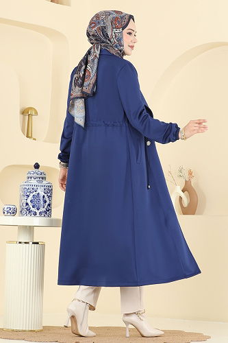 moda selvim Overcoat 5721EDF311 Navy Blue - Thumbnail