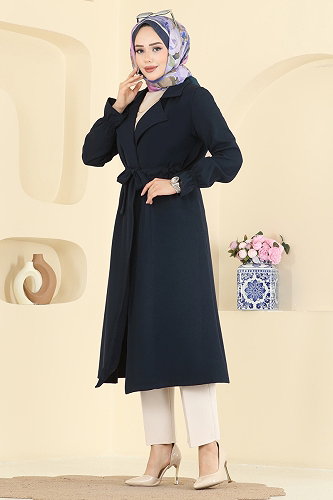 moda selvim Overcoat 5732EDF311 Navy Blue - Thumbnail