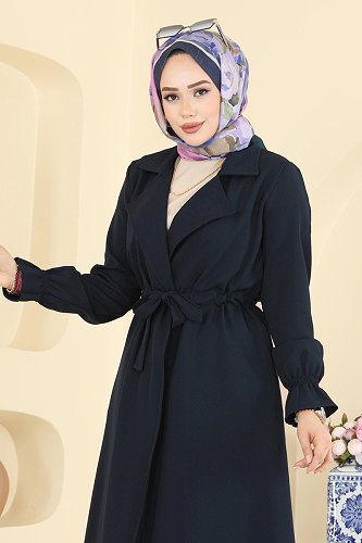 moda selvim Overcoat 5732EDF311 Navy Blue - Thumbnail