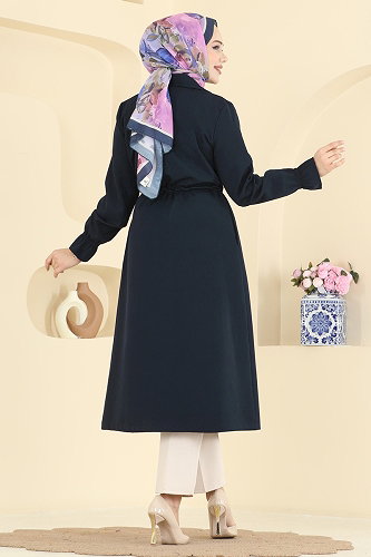 moda selvim Overcoat 5732EDF311 Navy Blue - Thumbnail