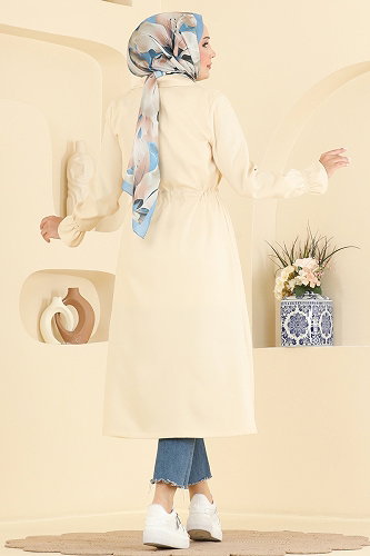 moda selvim Overcoat 5732EDF311 Stone - Thumbnail