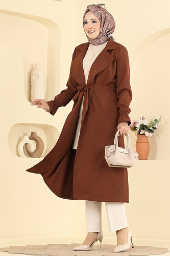 moda selvim Overcoat 5732EDF311 Tan - Thumbnail