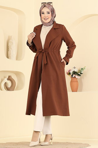 moda selvim Overcoat 5732EDF311 Tan - Thumbnail