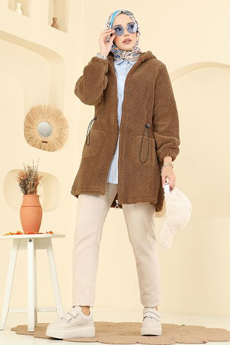 moda selvim كاب عسلي 6039TEG847 - Thumbnail