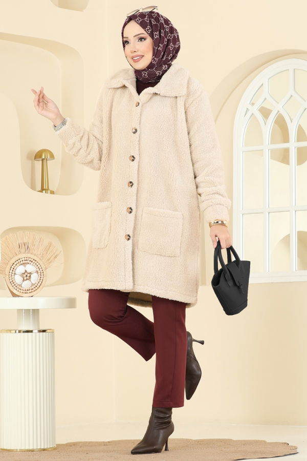 Modaselvim Overcoat / Coat Overcoat 6053TEG847 Ecru