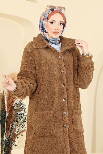 moda selvim Overcoat 6053TEG847 Tan - Thumbnail