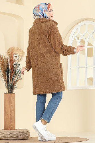 moda selvim كاب عسلي 6053TEG847 - Thumbnail