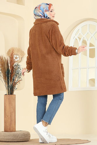 moda selvim كاب عسلي 6053TEG847 - Thumbnail