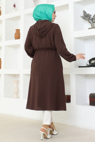 moda selvim Overcoat 6060S324 Brown - Thumbnail