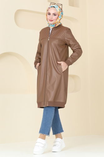 moda selvim Overcoat 6105S324 Tan - Thumbnail