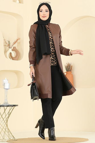 moda selvim Overcoat 6105S324 Tan - Thumbnail