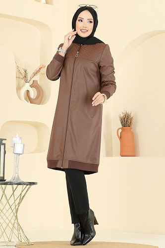 moda selvim Overcoat 6105S324 Tan - Thumbnail