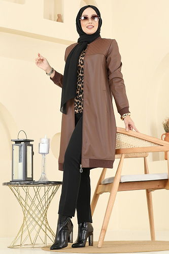 moda selvim كاب عسلي 6105S324 - Thumbnail