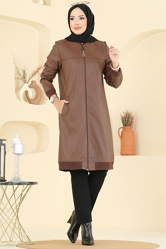 moda selvim كاب عسلي 6105S324 - Thumbnail