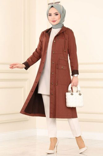 moda selvim 6132MZ203 طيني ملابس قصيره - Thumbnail