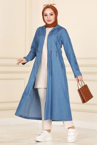 M.Z. - Overcoat 6136MZ203 Light Denim