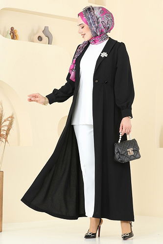 moda selvim كاب أسود 6214BSK463 - Thumbnail