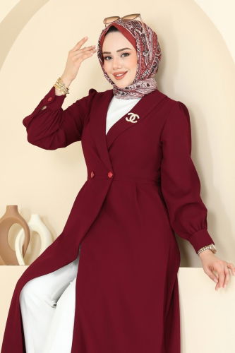 moda selvim كاب خمري 6214BSK463 - Thumbnail