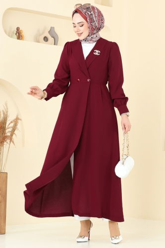 moda selvim كاب خمري 6214BSK463 - Thumbnail