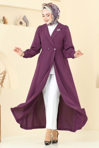 moda selvim كاب ليلكي غامق 6214BSK463 - Thumbnail