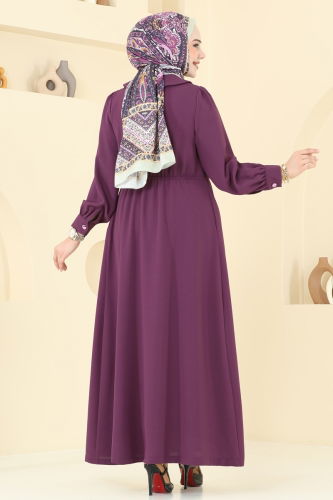 moda selvim كاب ليلكي غامق 6214BSK463 - Thumbnail
