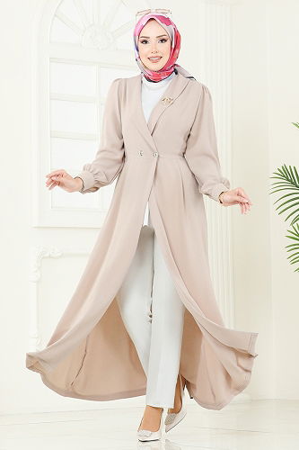 moda selvim Overcoat 6214BSK463 Vision - Thumbnail