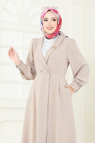 moda selvim كاب بيج 6214BSK463 - Thumbnail