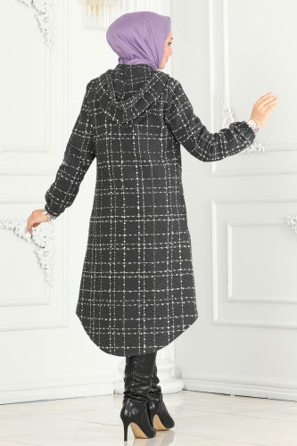 moda selvim Overcoat 6896S324 Anthracite - Thumbnail