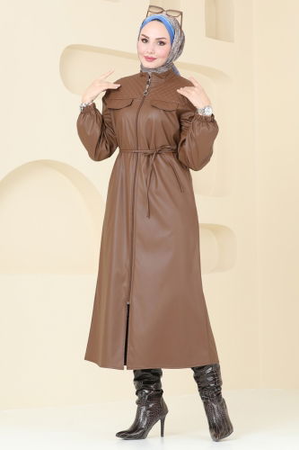 moda selvim Overcoat 6990S324 Tan - Thumbnail