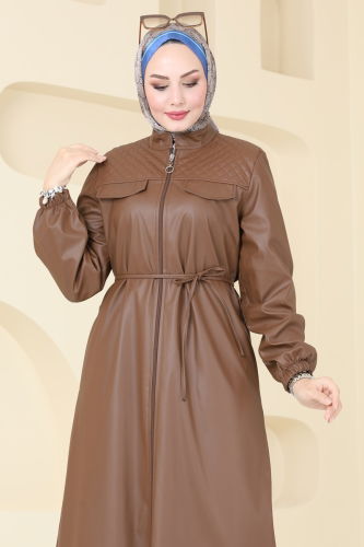 moda selvim Overcoat 6990S324 Tan - Thumbnail