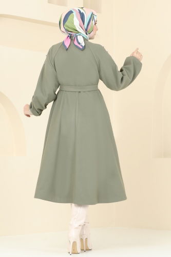 moda selvim Overcoat 7020TRT545 Almond Green - Thumbnail