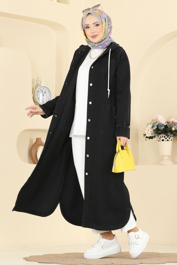 Modaselvim معطف/كاب كاب جينز أسود 7563ORG1169
