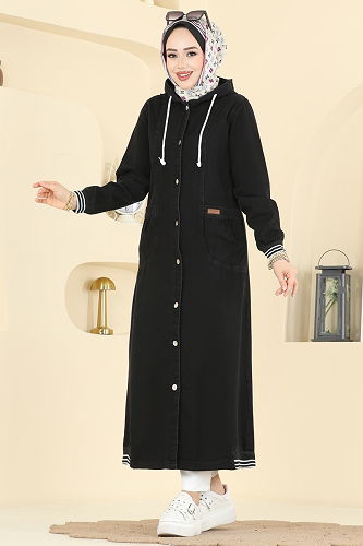 moda selvim كاب جينز أسود 7603ORG1169 - Thumbnail