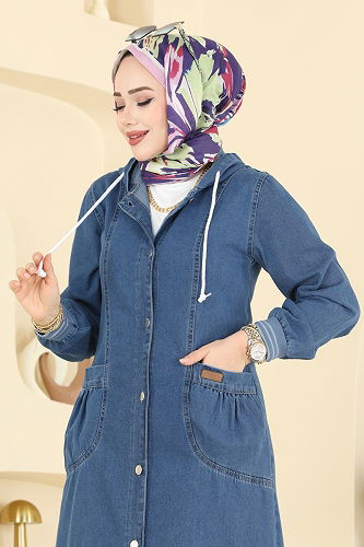 moda selvim كاب جينز فاتح 7603ORG1169 - Thumbnail