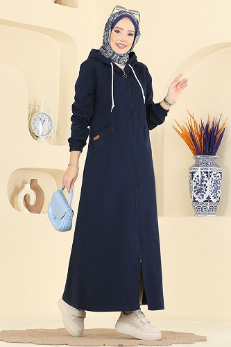 moda selvim Overcoat 7917ORG1169 Navy Blue - Thumbnail