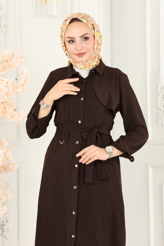 moda selvim Overcoat 8000TRT545 Brown - Thumbnail